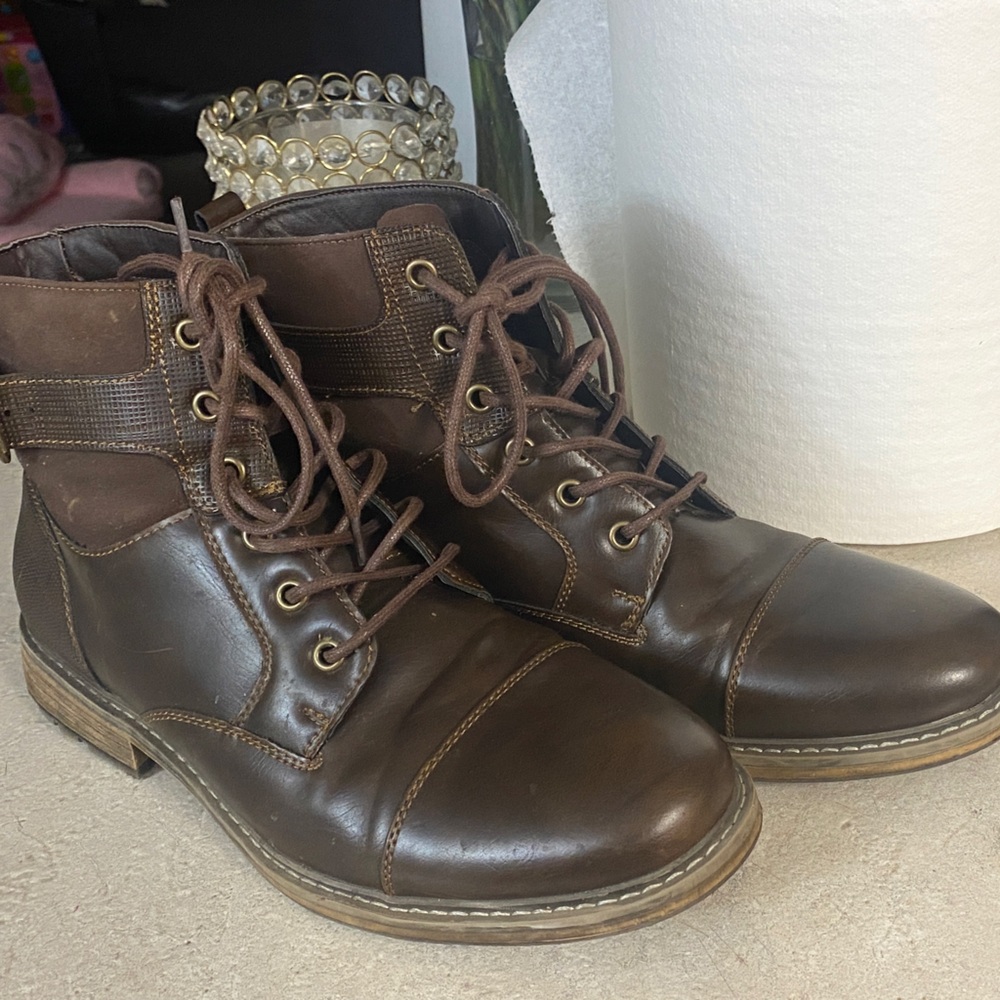 Arizona Jean Company men’s Laurent flat heel Dark Brown Lace-Up Boots
